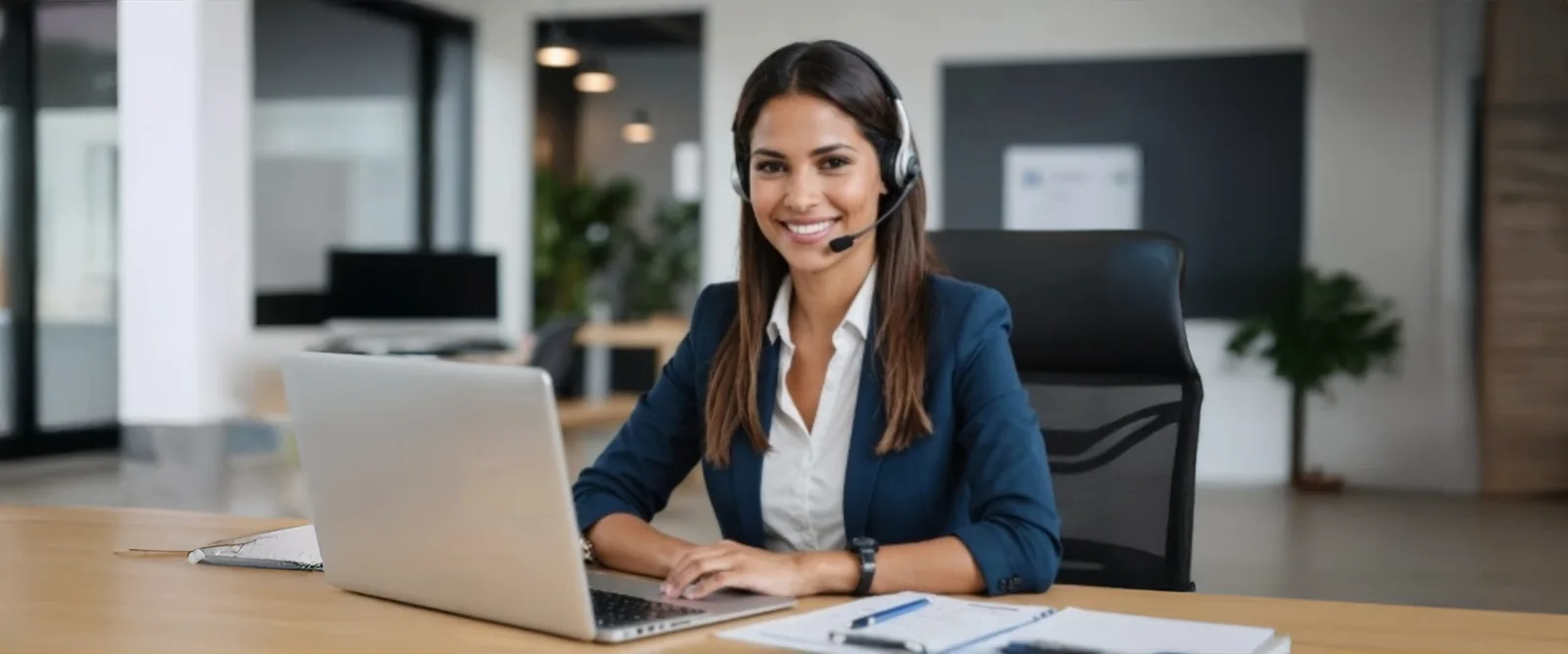 Une collaboratrice Centrale Connect au téléphone avec un client